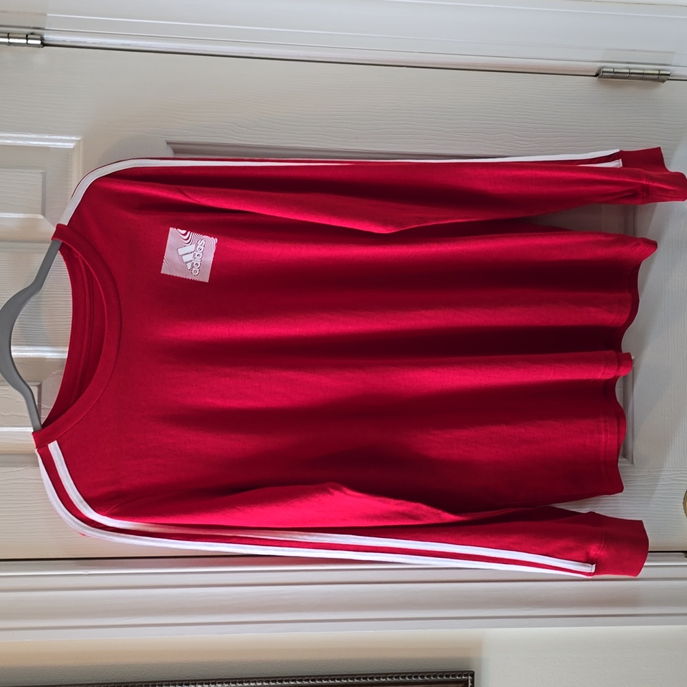 ADIDAS BRAND SIGNATURE BOY'S RED LONG SLEEVES TEE SHIRT SIZE XL